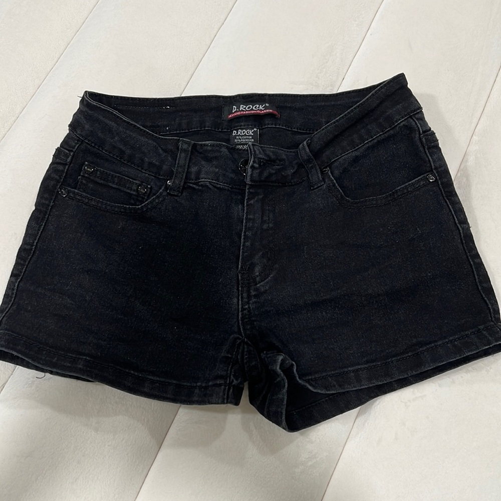 D.Rock Black Jean Shorts